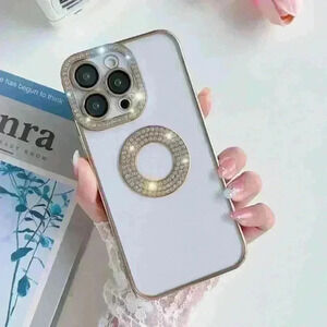 iPhone 14 Pro Diamond Case, Clear Glitter Shiny Shockproof